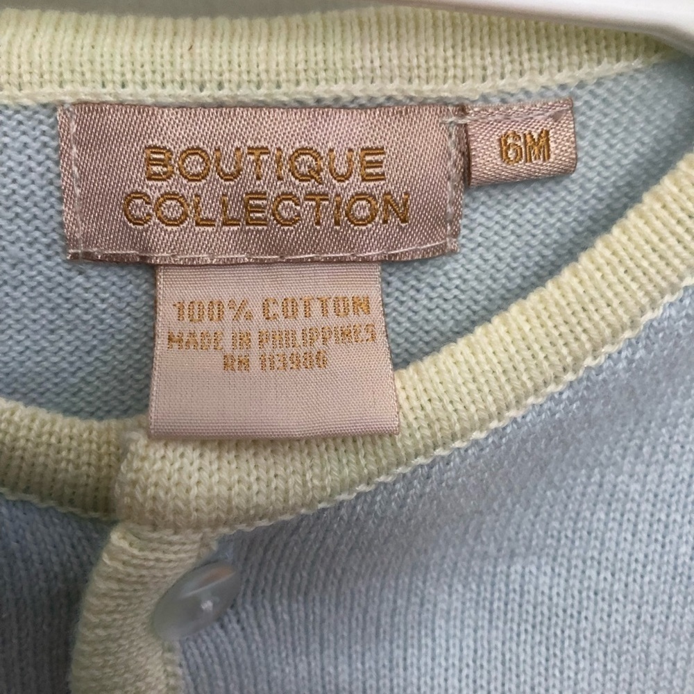 BOUTIQUE Collection Baby Boy button down sweater car size 6 months #b1024 - Picture 2 of 3